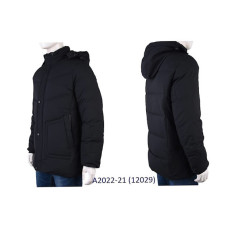 12029* чорна чоловіча зимова куртка з капюшоном (5 од., розміри напівбатал: XL-2XL-3XL-4XL-5XL) видача наступного дня