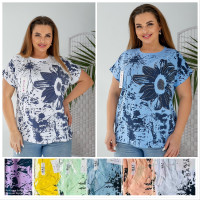 2000# мікс кольорів жіноча футболка (10 од., розміри батал: 50-54 універсальний) видача наступного дня