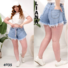 4035# блакитні жіночі шорти, стрейч-коттон (6 од., розміри напівбатал: 28-33) видача наступного дня