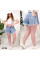4035# голубые женские шорти, стрейч-коттон (6 ед, размеры полубатал: 28-33) выдача на следующий день