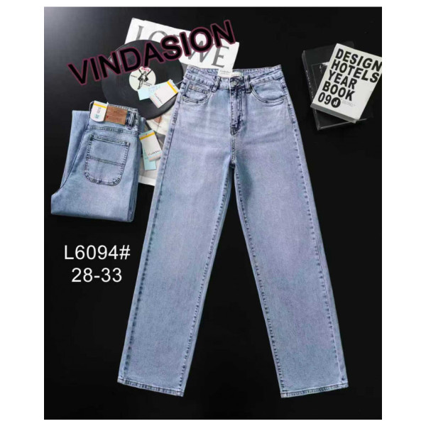 6094# голубые женские джинсы vindasion (стрейч коттон, 6 ед, размеры полубатал: 28-33) выдача на следующий день