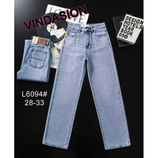 6094# голубые женские джинсы vindasion (стрейч коттон, 6 ед, размеры полубатал: 28-33) выдача на следующий день