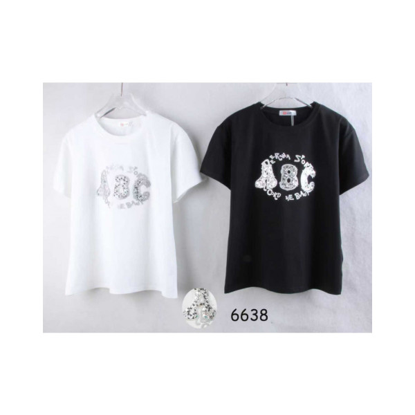 6638# Жіноча футболка mix of colors (10 одиниць, стандартні розміри: 44/46/48) доставка на наступний день