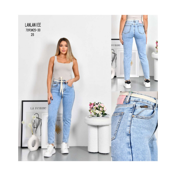 7093# Сині жіночі джинси lanlaniee (стрейч бавовна, 6 одиниць, стандартні розміри: 25-30) доставка наступного дня