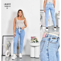 7093# голубые женские джинсы lanlaniee (стейч коттон, 6 ед, размеры норма: 25-30) выдача на следующий день