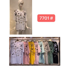 7701# мікс квітів жіноча футболка (12 од., розміри батал: 56-58) видача наступного дня