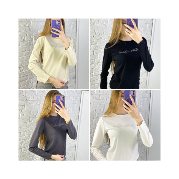 0202-99 мікс квітів жіночий лонгслів (бамбук, 4 од. універсальний розмір норми: 42-48)