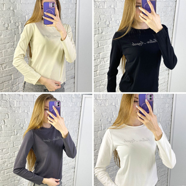 0202-99 мікс квітів жіночий лонгслів (бамбук, 4 од. універсальний розмір норми: 42-48)