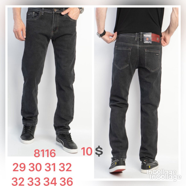 8116* сірі чоловічі джинси (RTROOSS, стрейч, 8 од. розміри норма: 29-36) видача наступного дня