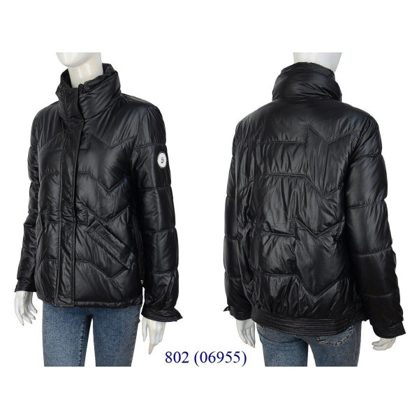 0802-1 * чорна жіноча куртка, єврозима (5 од., розміри норма: M-L-XL) видача наступного дня