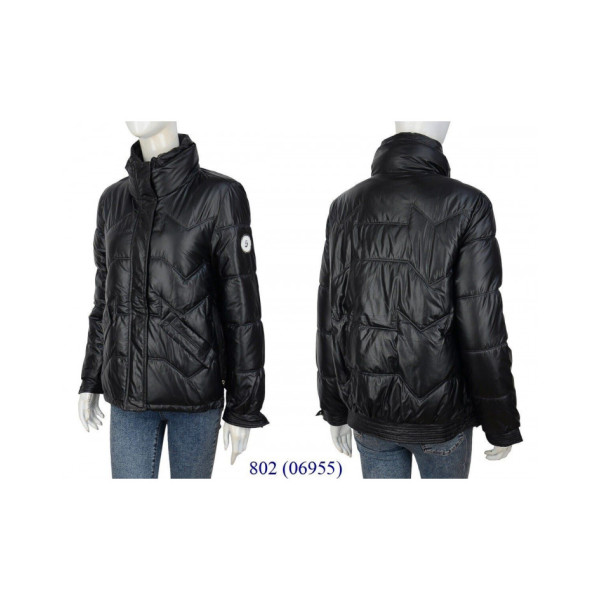 0802-1 * чорна жіноча куртка, єврозима (5 од., розміри норма: M-L-XL) видача наступного дня