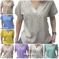 26004# вибір кольору жіноча футболка (прошва+коттон, 4 од., розміри напівбатал: 48-54) видача наступного дня