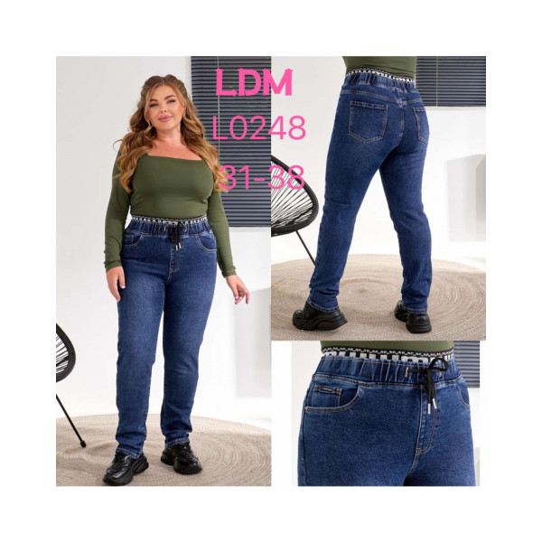 0248-1 # синие женские джинсы (LDM, 6 ед. размеры батал: 31. 32. 33. 34. 36. 38) выдача на следующий день