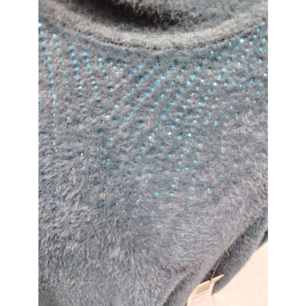 0298# мікс кольорів жіночий светр, альпаки з камінням (10 од., розміри батал: 54-58) видача наступного дня