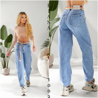 0002# голубые женские джинсы (Liana, стрейч коттон, 6 ед, размеры норма: 25-30) выдача на следующий день Джинсы