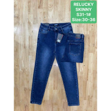 0031-16 / синие женские джинсы скинни (RELUCKY, стрейчевые, 6 ед, размеры батал: 30, 31, 31, 32, 32, 33) Relucky