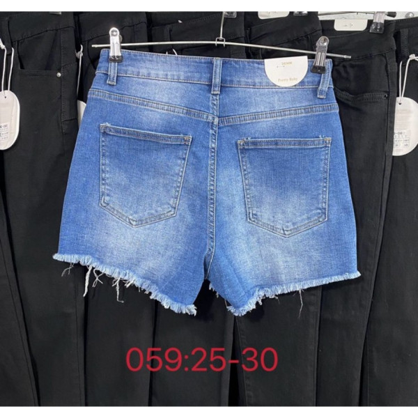 0059# голубые женские джинсовые шорты (New Jeans, стрейч, 6 ед, размеры норма: 25-30) выдача на следующий день New Jeans