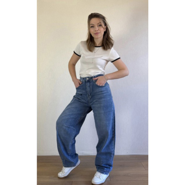 0635-4 / сині жіночі джинси баггі (RELUCKY, стрейчові, 4 од. розміри батал: 31. 31. 31. 32) Relucky