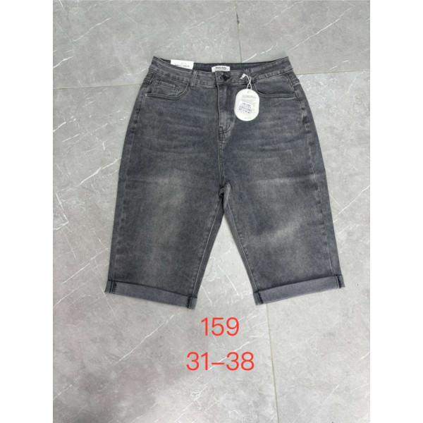 0159# серые женские джинсовые шорты (New Jeans, стрейч, 6 ед, размеры батал: 31-38) выдача на следующий день New Jeans
