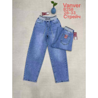 0258# голубые женские джинсы vanver (стрейч коттон, 6 ед, размеры полубатал: 28-33) выдача на следующий день Vanver