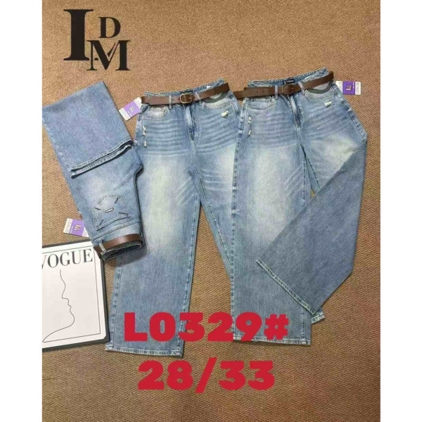 0329# голубые женские джинсы (LDM, 6 ед, размеры полубатал: 28-33) выдача на следующий день Джинсы