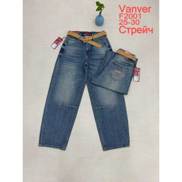 2001# сині жіночі джинси vanver (стрейч коттон, 6 од., розміри норма: 25-30) видача наступного дня Vanver