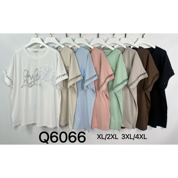 6066# микс цветов женская футболка (Kiss me, 10 ед, размеры батал: 2XL-4XL) выдача на следующий день Kiss me