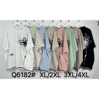 6182# микс цветов женская футболка (Kiss me, 10 ед, размеры батал: XL-4XL) выдача на следующий день Kiss me