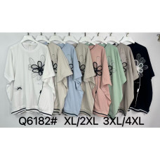 6182# микс цветов женская футболка (Kiss me, 10 ед, размеры батал: XL-4XL) выдача на следующий день Kiss me