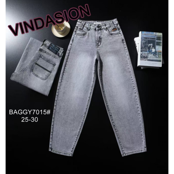 7015# серые женские джинсы (Vindasion, стрейч-коттон, 6 ед, размеры норма: 25-30) выдача на следующий день Vindasion
