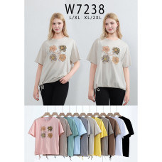 7238 # микс цветов женская футболка (10 ед, размеры полубатал: L-2XL) выдача на следующий день Kiss me