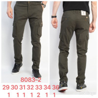 8083-2# хаки мужские брюки карго (8 ед, размеры норма: 29-36) выдача на следующий день Брюки