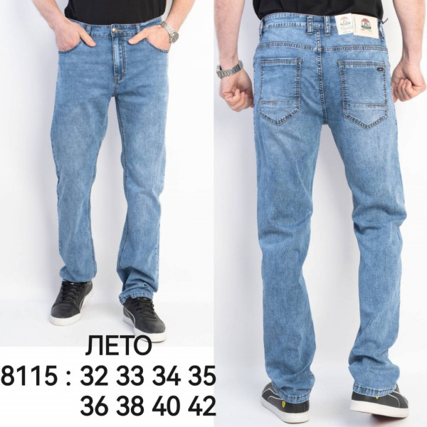 8115# голубые мужские джинсы (8 ед, размеры норма: 32-42) выдача на следующий день Джинсы