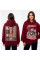 82330-5 бордовый женский худи (двухнитка, принт, с капюшоком, 1 ед, универсальный размер норма : S/XL) Худи