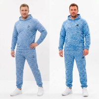 4970-4299 мультибрендовый голубой мужской спортивный костюм (двунитка, с капюшоном, 5ед, размеры полубатал: 50, 52, 54, 56, 58) Спортивный костюм