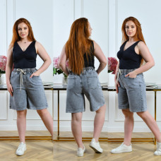 0257 # серые женские джинсовые шорты (Lady N, стрейч коттон, 6 ед, размеры батал: 32-42) выдача на следующий день Lady N