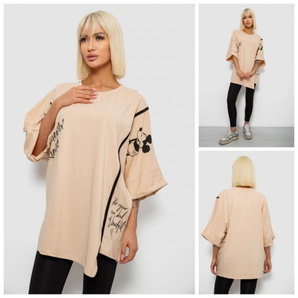 4007# выбор цвета женская футболка оверсайз (4 ед, размеры оверсайз: 4XL-5XL) выдача на следующий день Футболка