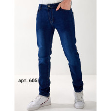 0605# сині чоловічі джинси (стрейч коттон, 6 од., розміри норма: 30-36) видача наступного дня Джинси