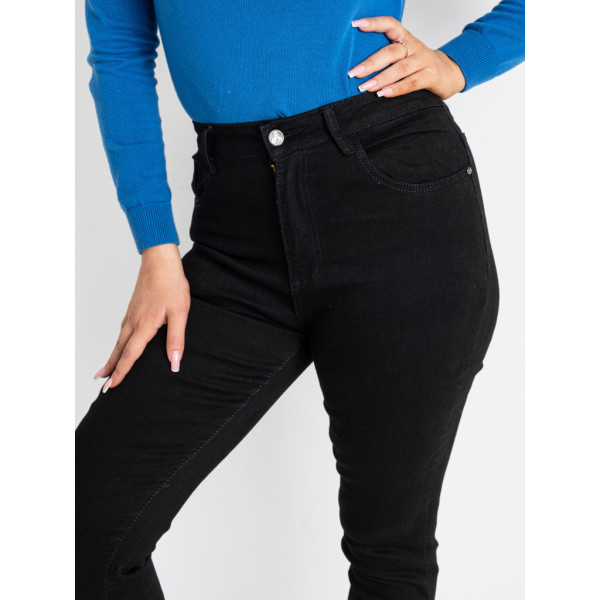 0901-2 / черные женские джинсы (стречевые, 2ед. размеры батал:34, 34) Джинсы