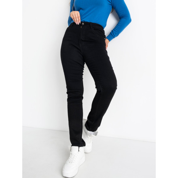 0901-2 / черные женские джинсы (стречевые, 2ед. размеры батал:34, 34) Джинсы