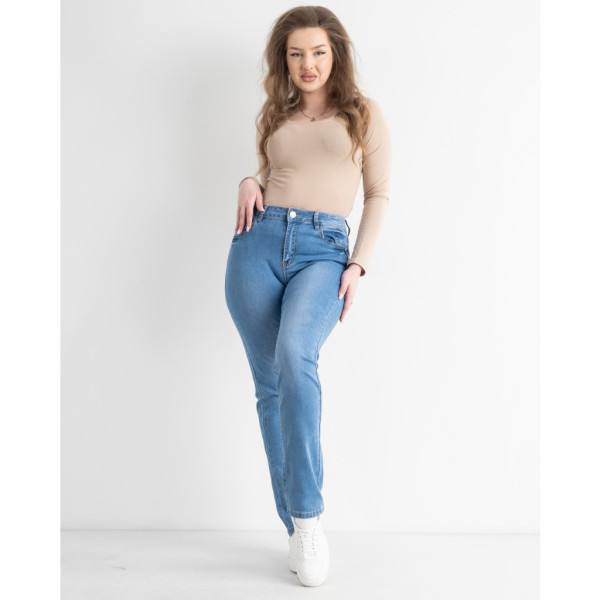 9475-6 / блакитні жіночі джинси (LDM, стрейчові, 6 од. розміри батал: 31. 31. 32. 33. 34. 36) Джинси