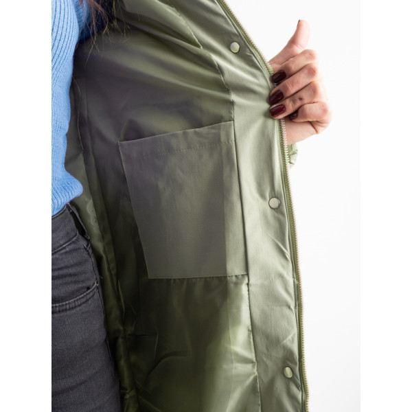 3701-724 зеленая женская куртка (синепон, 4 ед. размеры полубатал: L. XL. 2XL, 3XL) Furui