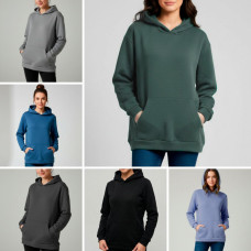 4452-99 мікс кольорів жіночий спортивний худі (тринитка на флісі, з капюшоном, 4од, універсальний розмір норма:48)