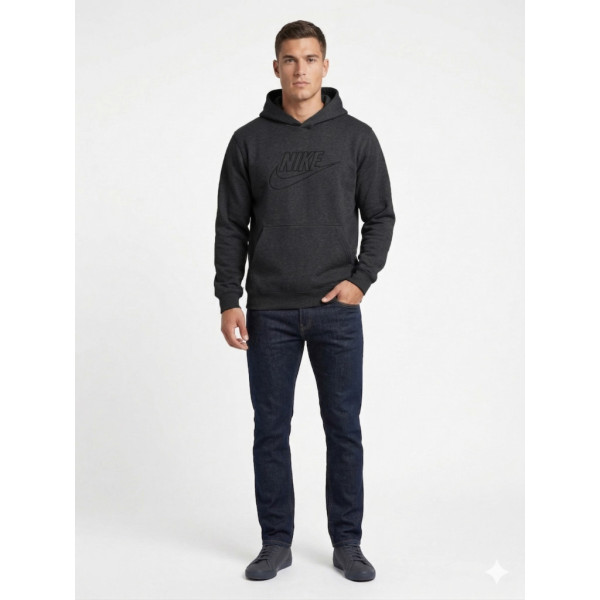 4648-66 серый мужской батник (турецкий пенье, с капюшоном, карман, 5 ед. размеры норма: 46, 48, 50, 52, 54) Батник