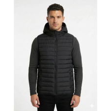 0566-1 черная мужская жилетка (синтепон, карман на змейке, 5 ед. размеры норма: M. L. XL. 2XL. 3XL) Жилетка