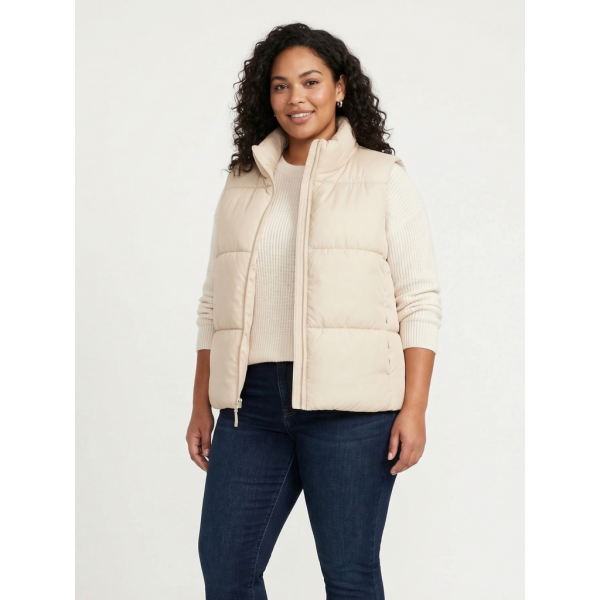 0074-100 молочний жіночий жилет (5'TH AVENUE, синтепон, 3 од. розміри напівбатал: 48, 50, 52) 5`th Avenue