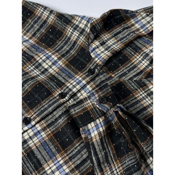 7760-14 черно-бежевая женская рубашка (JJF. с камнями и капюшоном, 4 ед, размеры норма: XL, 2XL, 3XL, 4XL) JJF