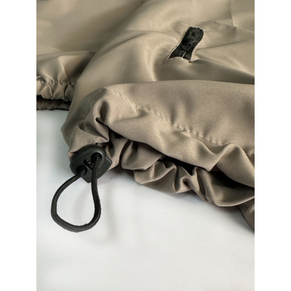 0299-3 бежевая женская ветровка (5'TH AVENUE, плащовка, копюшон, с карманами, 3 ед. размеры полубатал: 48. 50. 52) 5`th Avenue