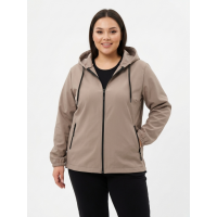 0299-3 бежевая женская ветровка (5'TH AVENUE, плащовка, копюшон, с карманами, 3 ед. размеры полубатал: 48. 50. 52) 5`th Avenue