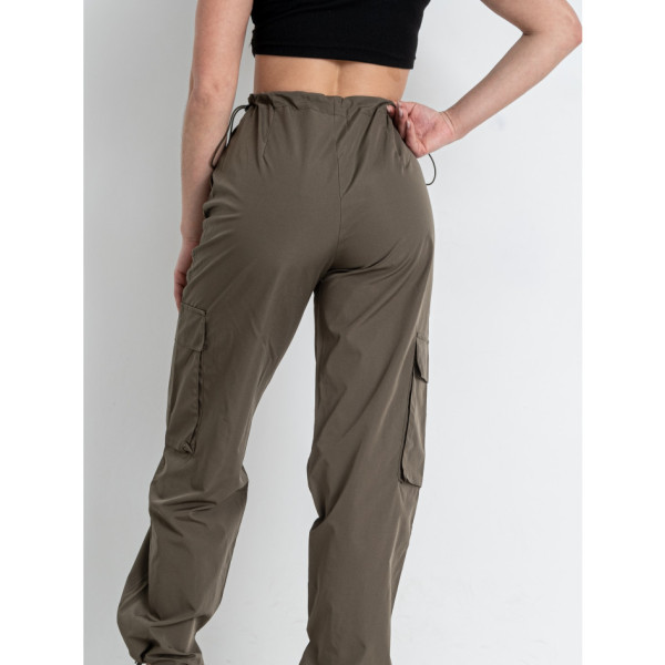 5366-75 * темно-зелені жіночі штани (DORIMODES, плащівка, 5 од. розміри норма: S. M. L. XL. 2XL) видача наступного дня